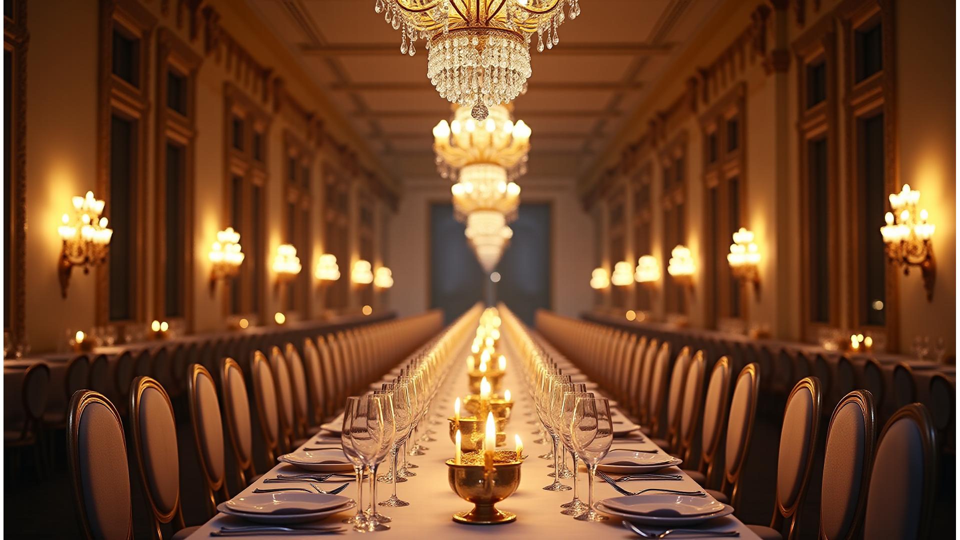 Salle de banquet luxueuse au Château de Versailles