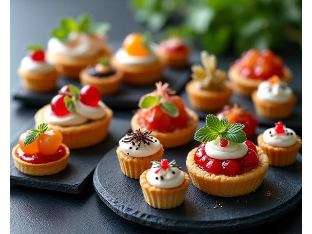 Assortiment de mini-sandwichs et verrines gourmet